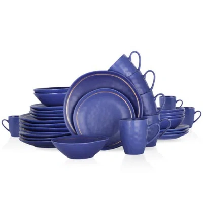 Stone Lain Clara Porcelain 32-piece Dinnerware Set In Blue