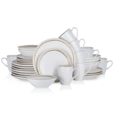 Stone Lain Clara Porcelain 32-piece Dinnerware Set In White