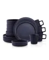 Stone Lain Cleo 16 Pc. Dinnerware Set, Service For 4 In Dark Blue