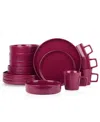 Stone Lain Cleo 16 Pc. Dinnerware Set, Service For 4 In Magenta