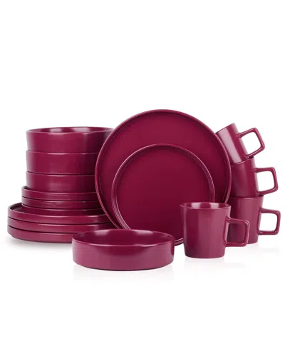 Stone Lain Cleo 16 Pc. Dinnerware Set, Service For 4 In Magenta