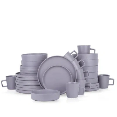 Stone Lain Cleo Stoneware 32-piece Dinnerware Set In Light Gray