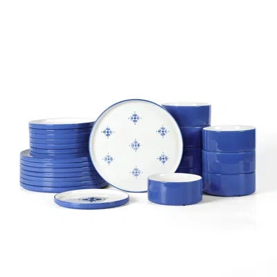 Stone Lain Cobalt 24-piece Dinnerware Set Porcelain In Blue