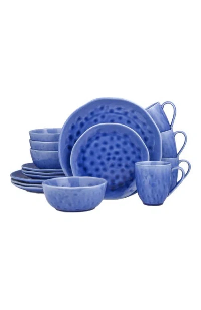 Stone Lain Constance Porcelain 16-piece Dinnerware Set In Blue