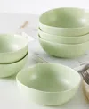 Stone Lain Delilah Porcelain Bowls, Set Of 6 In Lime Green