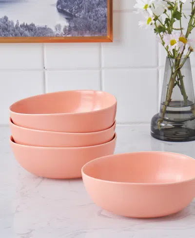 Stone Lain Delilah Porcelain Bowls, Set Of 6 In Peach