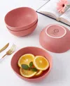 Stone Lain Delilah Porcelain Bowls, Set Of 6 In Terracotta