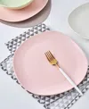 Stone Lain Delilah Porcelain Dinner Plates, Set Of 6 In Blush