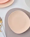 Stone Lain Delilah Porcelain Dinner Plates, Set Of 6 In Pastel Orange
