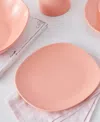 Stone Lain Delilah Porcelain Dinner Plates, Set Of 6 In Peach