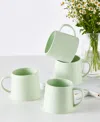 Stone Lain Delilah Porcelain Mugs, Set Of 6 In Lime Green