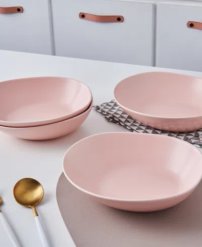 Stone Lain Delilah Porcelain Pasta Bowls, Set Of 6 In Blush