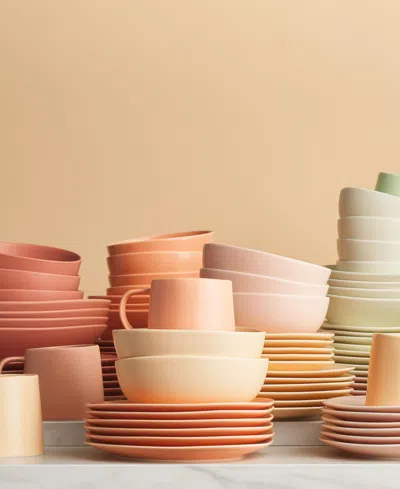 Stone Lain Delilah Porcelain Pasta Bowls, Set Of 6 In Terracotta
