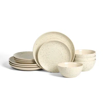 Stone Lain Dua 12-piece Dinnerware Set Stoneware In White