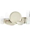 Stone Lain Dua 16pc Stoneware Dinnerware Set With Borosilicate Glass