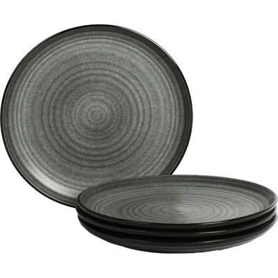 Stone Lain Dua Stoneware 4-piece Dinner Plate Set In Gray
