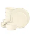 Stone Lain Eden 12pc Stoneware Dinnerware Set In Beige