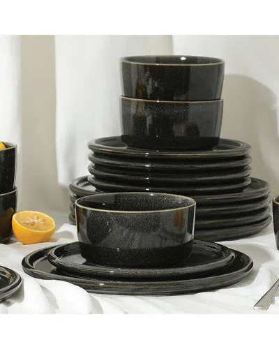 Stone Lain Eden 12pc Stoneware Dinnerware Set In Grey