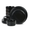Stone Lain Eden 12-piece Dinnerware Set Stoneware In Black