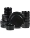 Stone Lain Eden 24pc Dinnerware Set Black