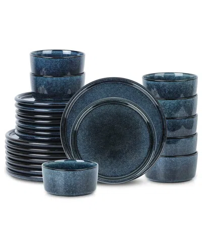 Stone Lain Eden 24pc Stoneware Dinnerware Set In Blue