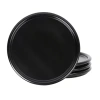 Stone Lain Eden 4-pc. Stoneware Salad Plate In Black