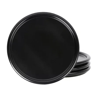 Stone Lain Eden 4-pc. Stoneware Salad Plate In Black