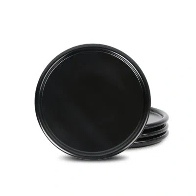 Stone Lain Eden 4-piece Salad Plate Set Stoneware In Black
