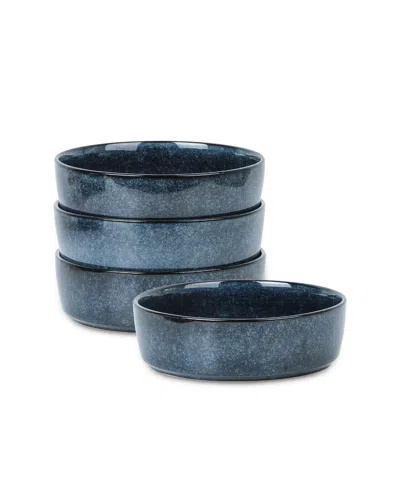 Stone Lain Eden Stoneware 4-piece Pasta Bowl Set In Blue
