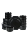 Stone Lain Eden Stoneware 24-piece Dinnerware Set In Black