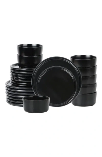 Stone Lain Eden Stoneware 24-piece Dinnerware Set In Black