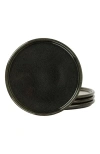 Stone Lain Eden Stoneware 4-piece Dinner Plate Set In Black