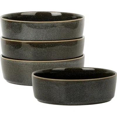 Stone Lain Eden Stoneware 4-piece Pasta Bowl Set In Grey