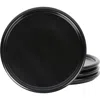 Stone Lain Eden Stoneware 4-piece Salad Plate Set In Black