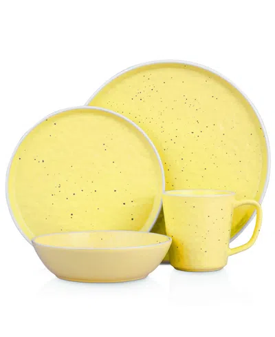 Stone Lain Elena 16 Pc. Dinnerware Set, Service For 4 In Yellow