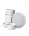 Stone Lain Elica 12pc White Stoneware Dinnerware Set In White
