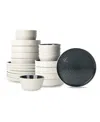 Stone Lain Elica 24 Pc. Dinnerware Set, Service For 8 In Black And Beige