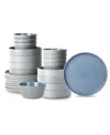Stone Lain Elica 24 Pc. Dinnerware Set, Service For 8 In Blue And Grey