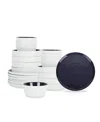 Stone Lain Elica 24 Pc. Dinnerware Set, Service For 8 In Navy And White