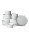 Stone Lain Elica 24pc White Stoneware Dinnerware Set In White