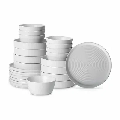 Stone Lain Elica 24-pc. Stoneware Dinnerware Set In White
