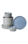 Stone Lain Elica Stoneware 12-piece Dinnerware Set In Gray