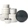 Stone Lain Elica Stoneware 24-piece Dinnerware Set In White