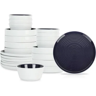 Stone Lain Elica Stoneware 24-piece Dinnerware Set In White