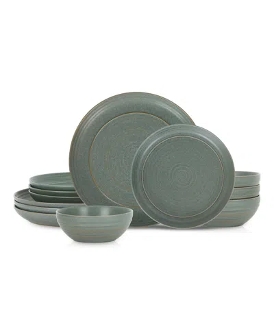 Stone Lain Elio 12 Pc. Dinnerware Set, Service For 4 In Green