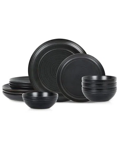 Stone Lain Elio 12pc Dinnerware Set Black