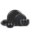 Stone Lain Elio 12pc Stoneware Dinnerware Set In Black