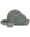 Stone Lain Elio 12pc Stoneware Dinnerware Set In Green