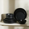 Stone Lain Elio 12-piece Dinnerware Set Stoneware In Black