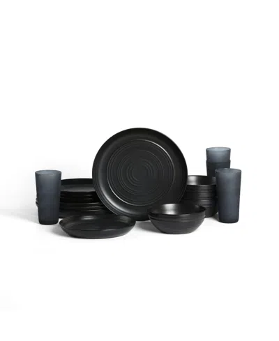 Stone Lain Elio 16-pc. Dinnerware Set, Service For 4 In Black